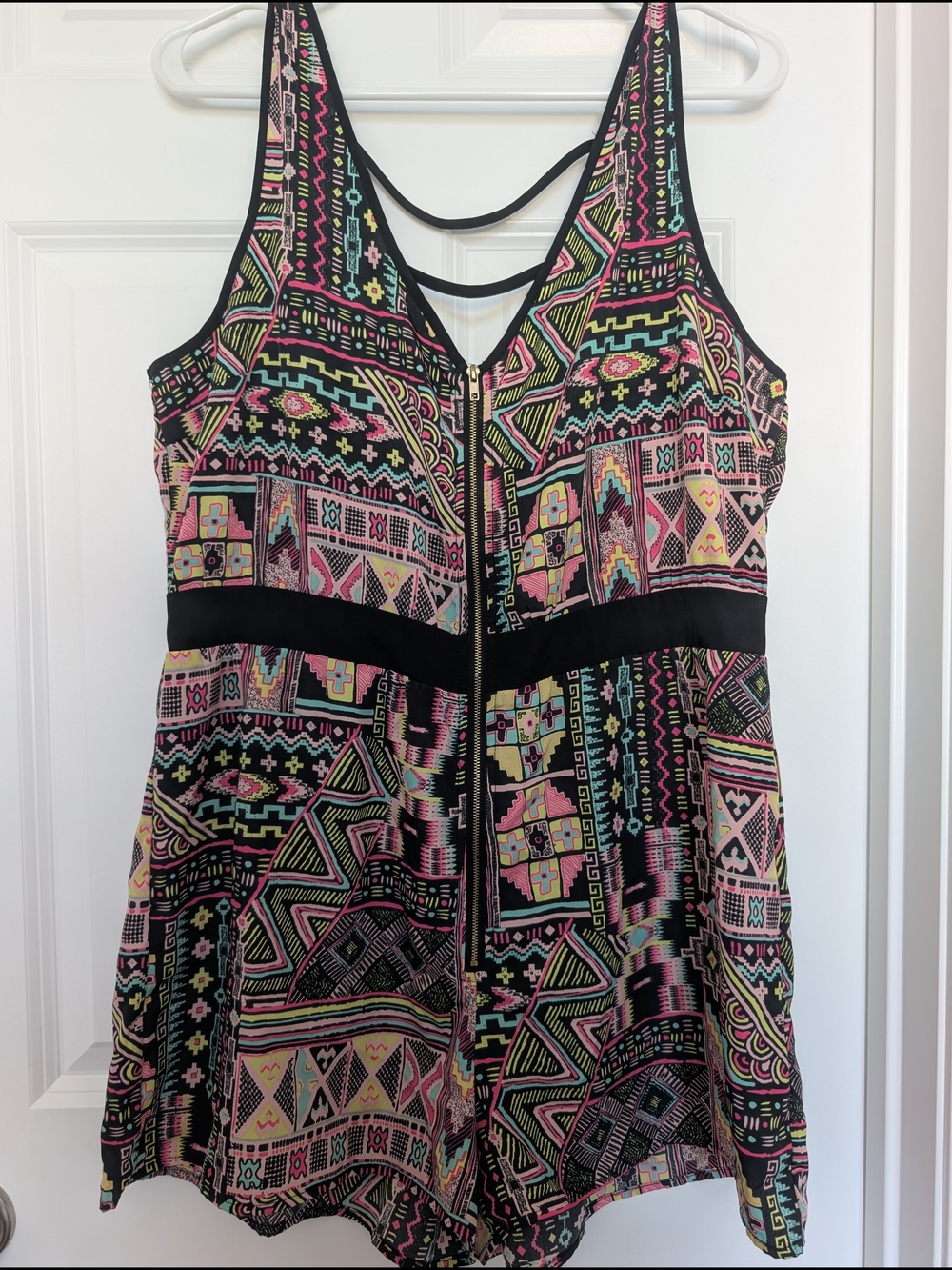 Charlotte Russe Multicolor Aztec Print Romper Size XL